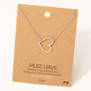 Heart Cutout Pendant Necklace