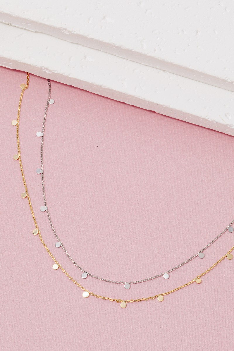 Dainty Mini Disc Station Necklace