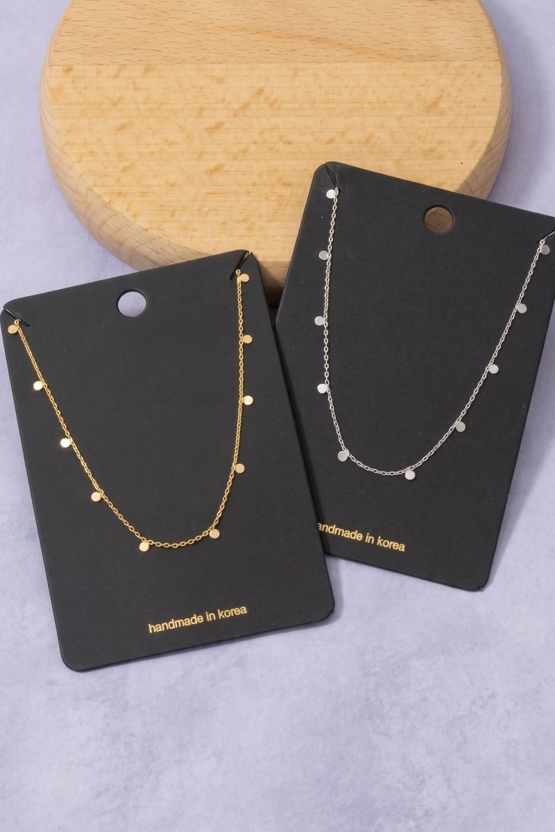 Dainty Mini Disc Station Necklace