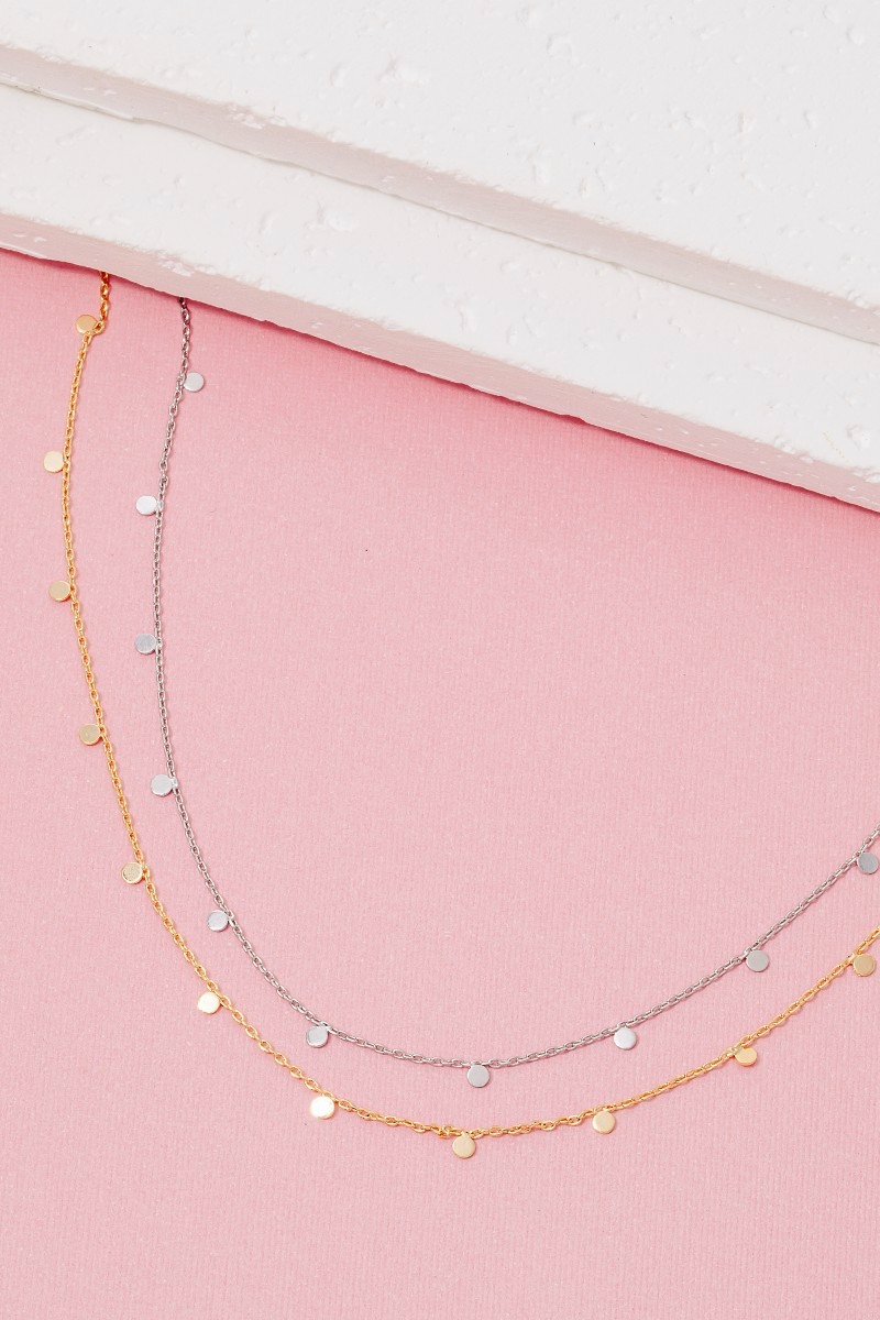 Dainty Mini Disc Station Necklace