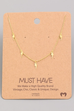 Lightning Station Charm Necklace