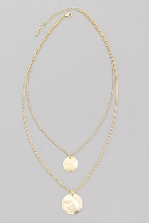 Layered Disc Pendant Necklace