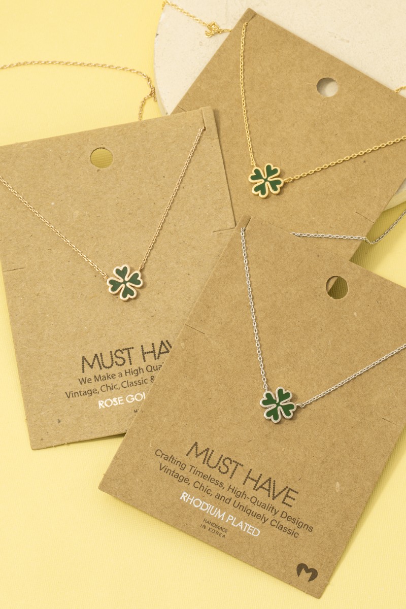 Green Clover Charm Necklace