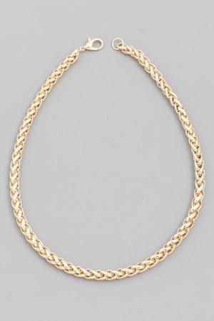 Metallic Wheat Chain Necklace