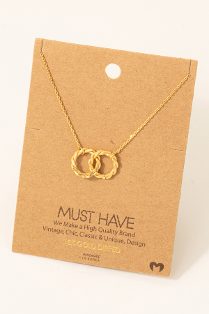 Twisted Ring Link Charm Necklace