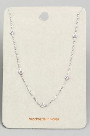 Dainty Chain Mini Stud Necklace