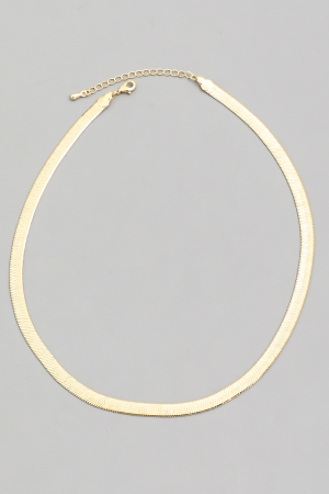 Metallic Herringbone Choker Necklace