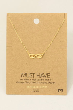 Gold Dipped Sunglasses Pendant Necklace