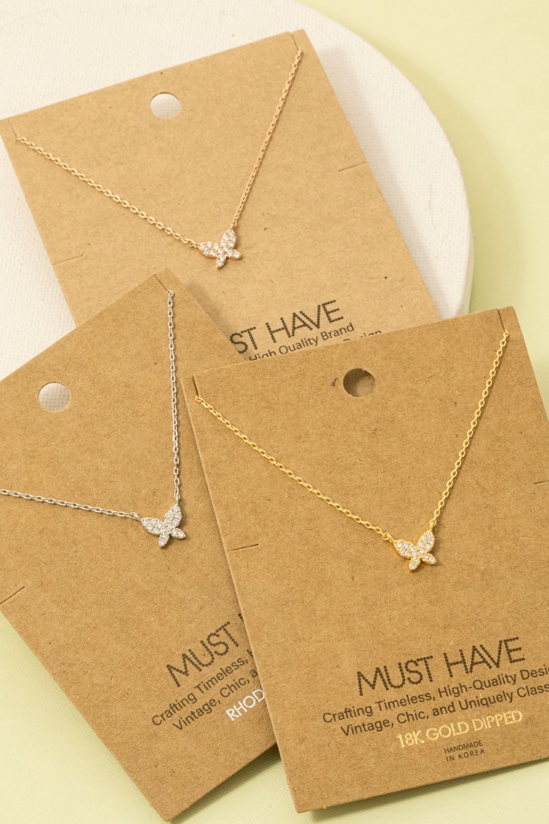 Mini Butterfly Charm Necklace