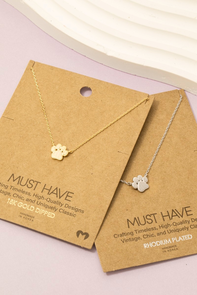 Mini Paw Print Charm Necklace