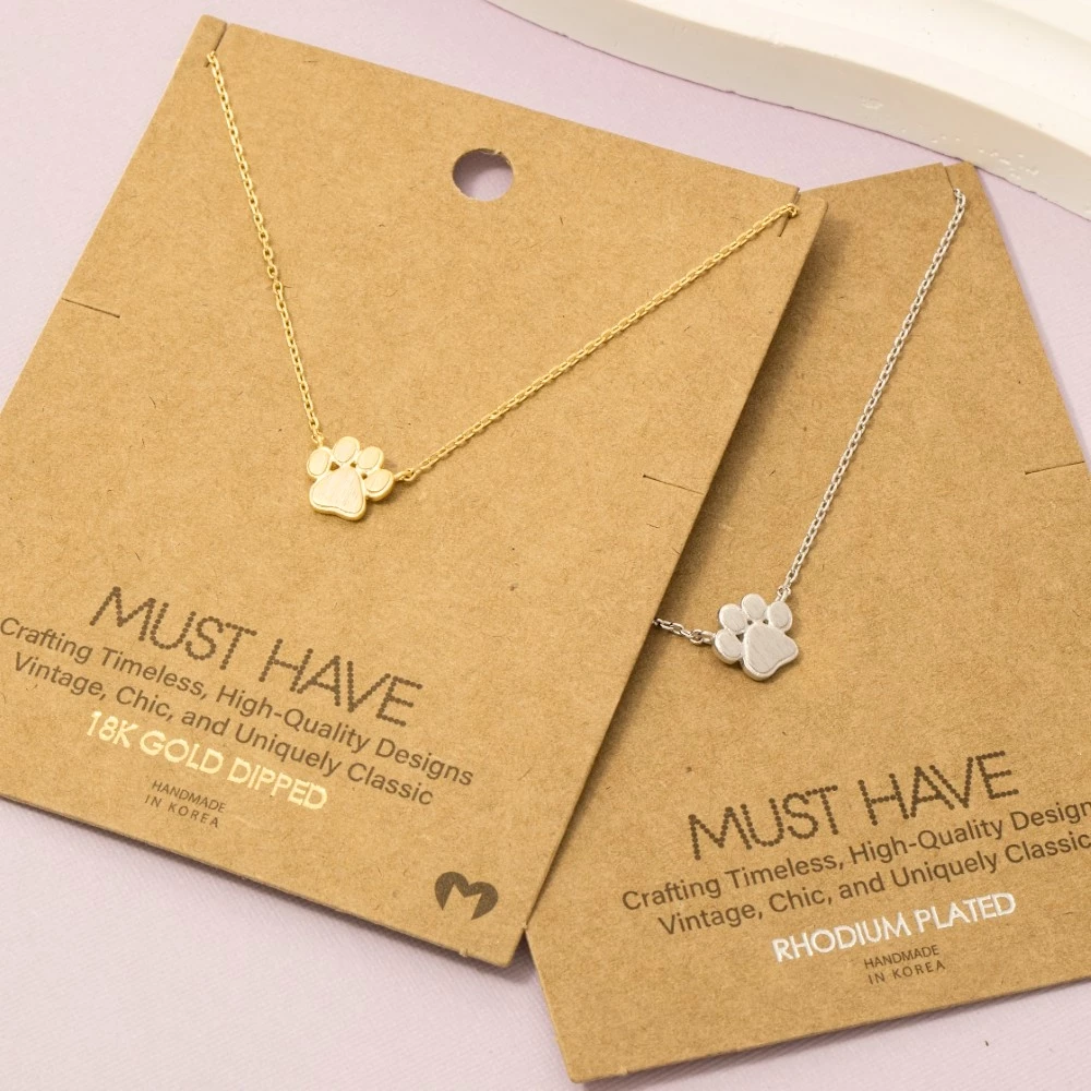 Mini Paw Print Charm Necklace