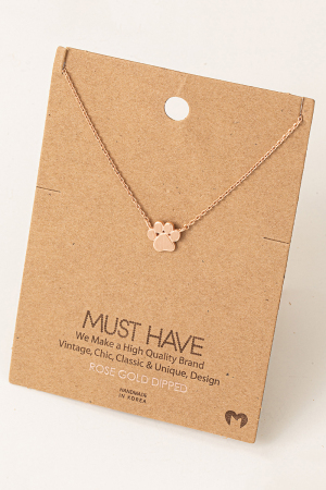 Gold Dipped Mini Paw Print Charm Necklace