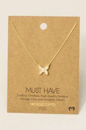 Gold Dipped Mini Butterfly Pendant Necklace