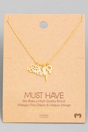 Girl Power Charm Necklace
