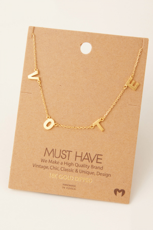 Dainty Vote Charm Necklace