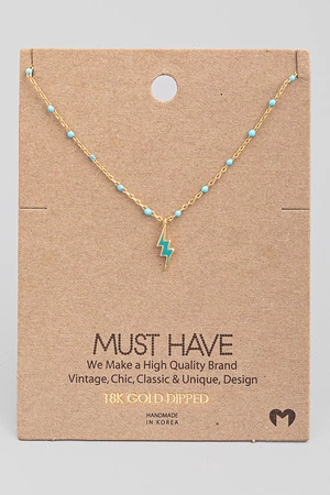 Dainty Lightning Pendant Necklace