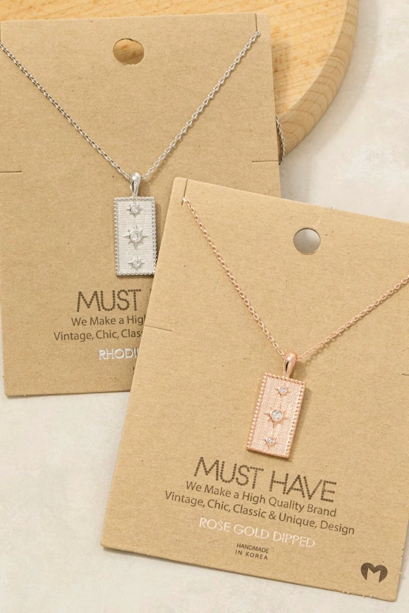 Star Rectangle Pendant Necklace