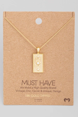 Star Rectangle Pendant Necklace