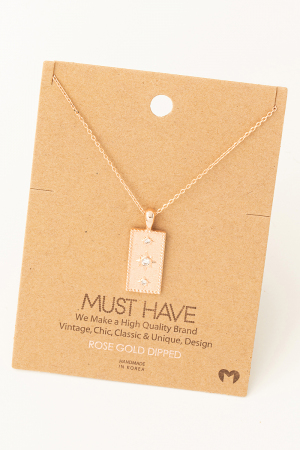 Star Rectangle Pendant Necklace