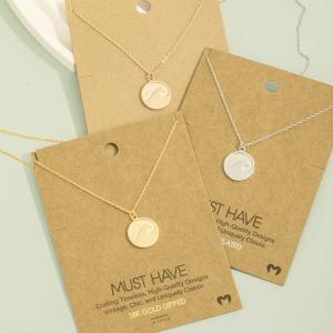 Wave Coin Pendant Necklace