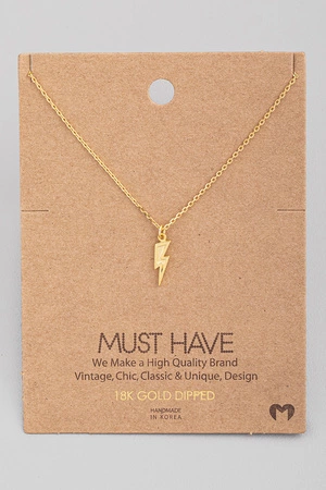 Mini Lightning Bolt Pendant Necklace