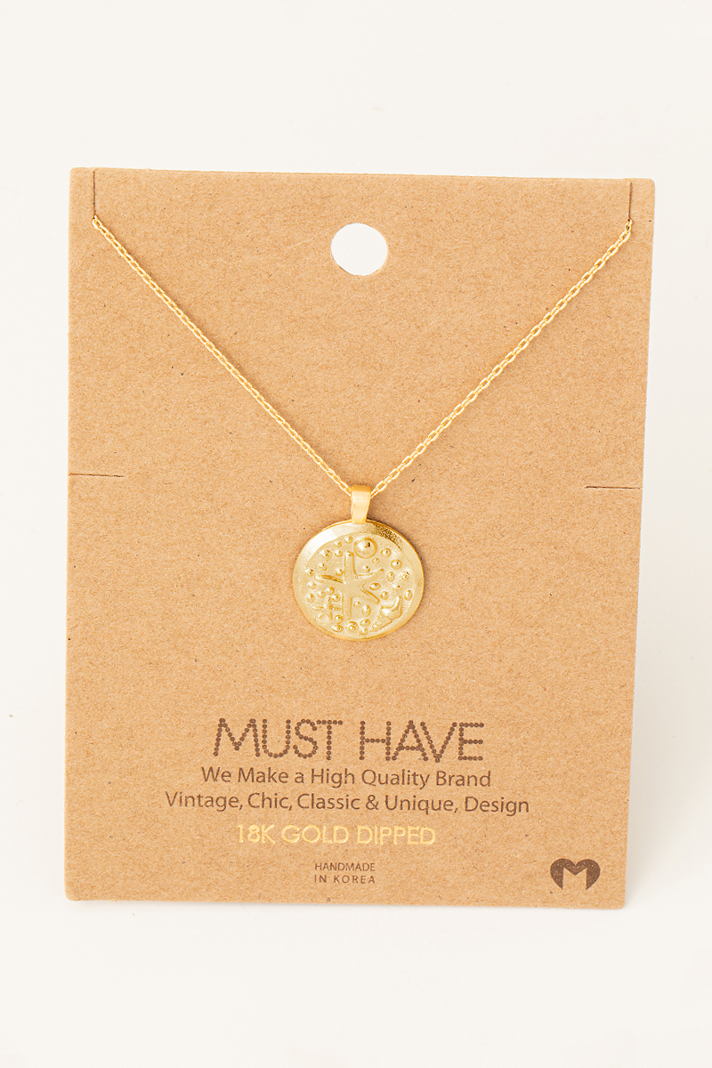 Starfish Coin Disc Pendant Necklace