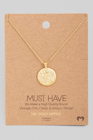 Starfish Coin Disc Pendant Necklace