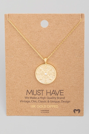Circle Compass Pendant Necklace
