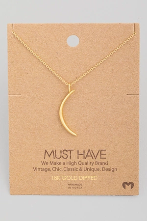 Thin Crescent Moon Pendant Necklace
