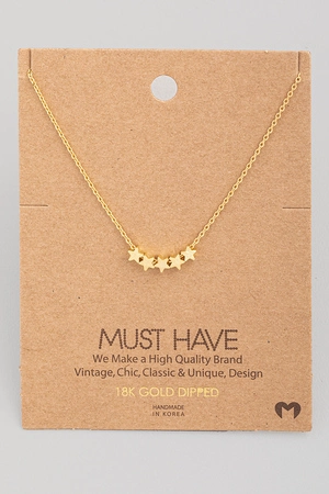 Dainty Five Star Charm Necklace