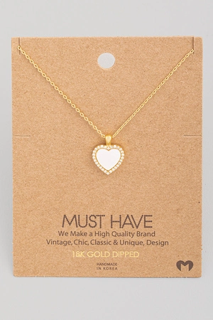 Studded Heart Pendant Necklace