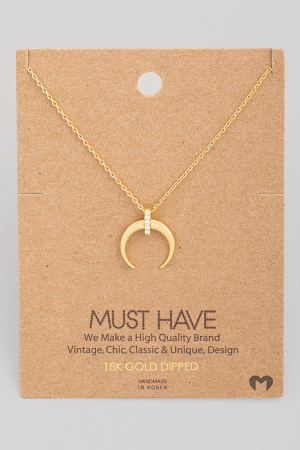 Dainty Horn Pendant Necklace