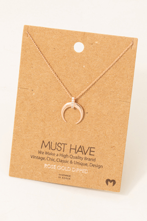 Dainty Horn Pendant Necklace