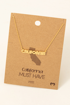 California Print Pendant Necklace
