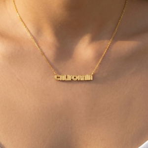 California Print Pendant Necklace