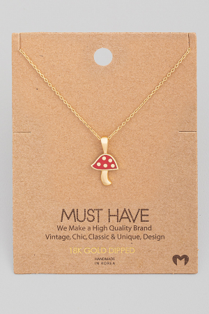 Red Mushroom Pendant Necklace