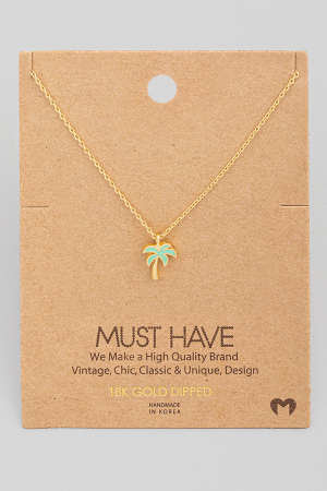 Dainty Palm Tree Pendant Necklace