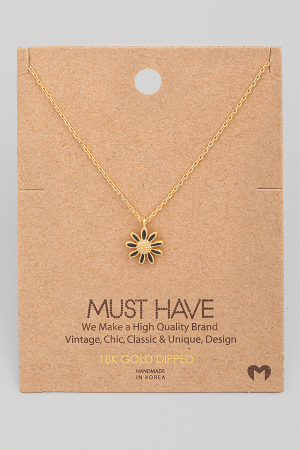 Dainty Daisy Flower Pendant Necklace