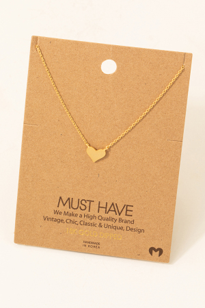 Brushed Heart Dainty Pendant Necklace
