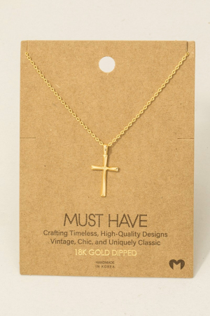 Gold Dipped Dainty Cross Pendant Necklace