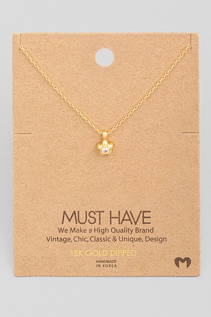 Mini Flower Stud Charm Necklace