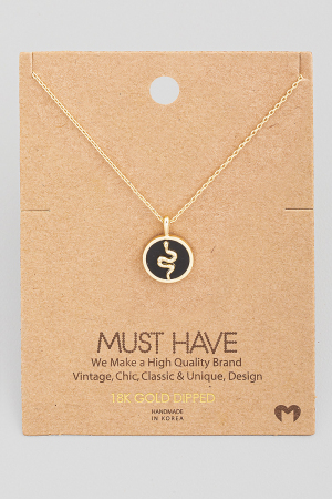 Mini Snake Coin Charm Necklace