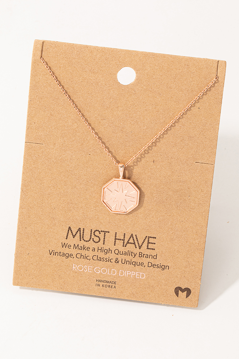 North Star Octagon Pendant Necklace