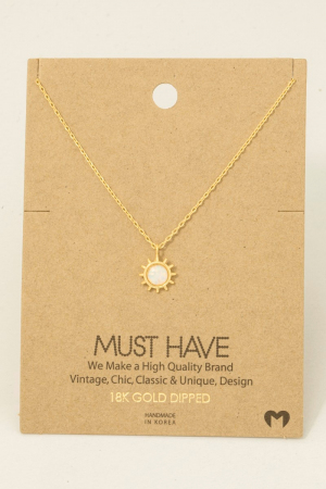 Gold Dipped Opal Sun Charm Necklace