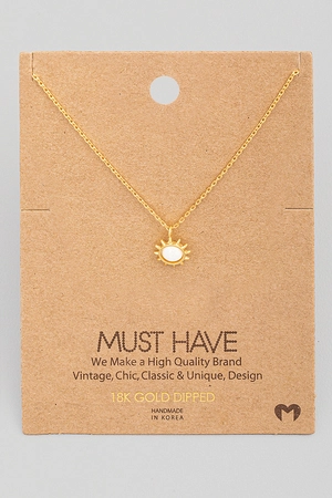 Mini Opal Sun Charm Necklace