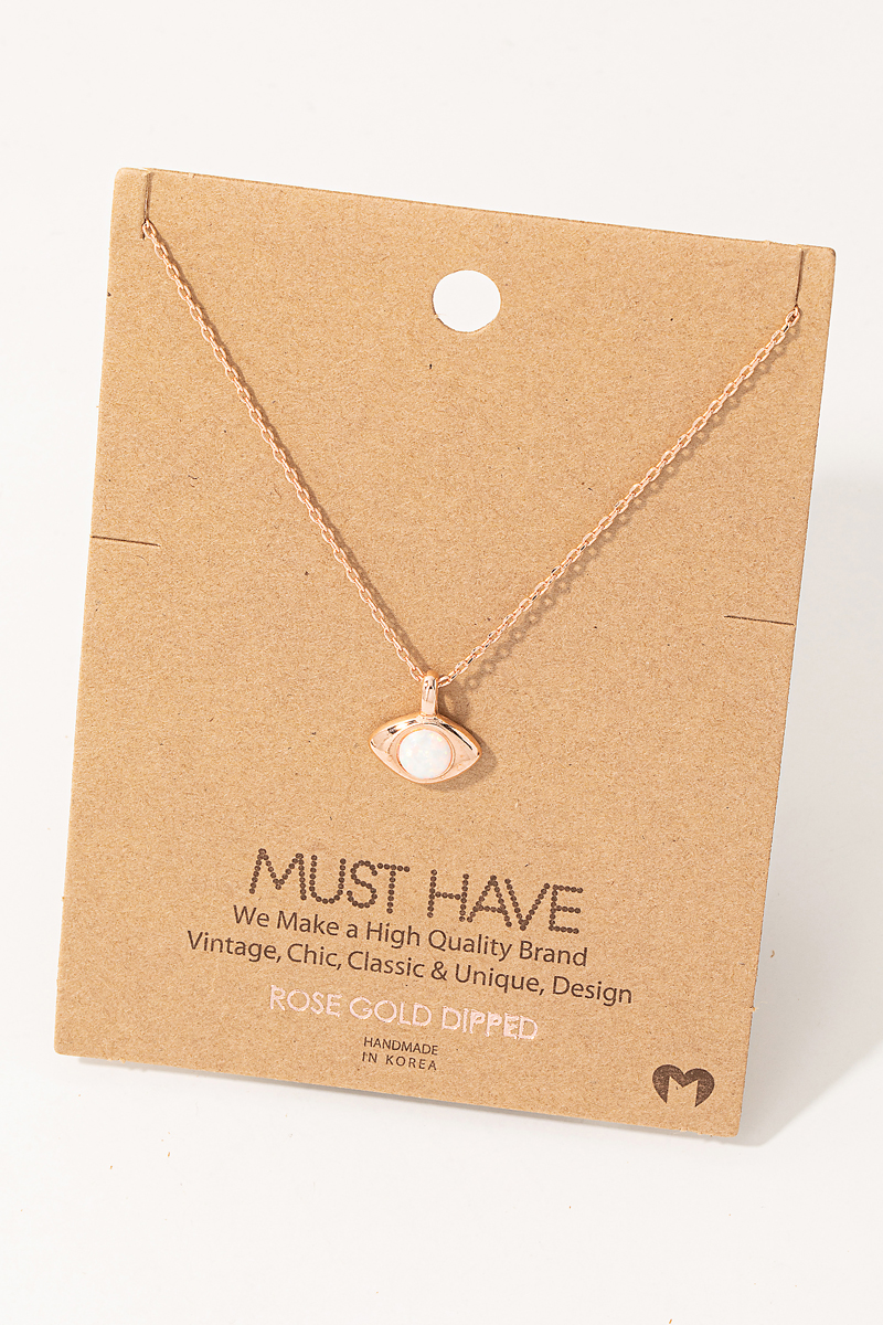 Opal Evil Eye Pendant Necklace