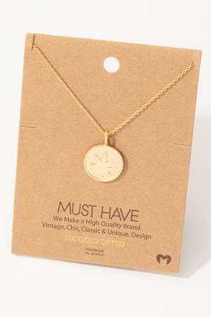 Maple Leaf Coin Pendant Necklace