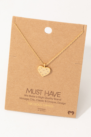Dainty Pave Heart Star Charm Necklace