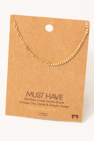 Rhinestone Chain Link Necklace