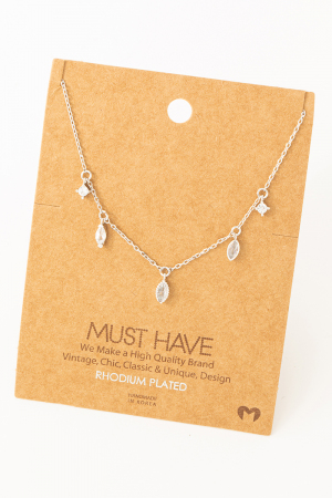 Delicate Rhinestone Station Necklace